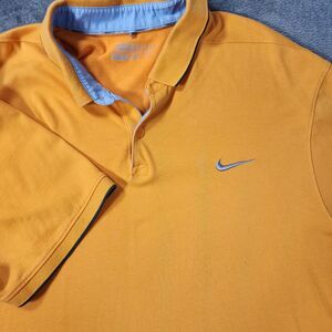 Nike Golf Polo Shirt Men's XL Orange Dri-Fit Performance Standard Fit Button